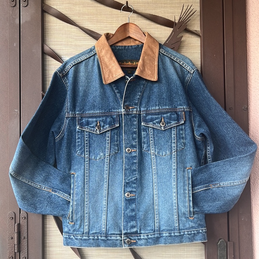 Vintage Timberland 90’s Blue Jean Denim Trucker Jacket